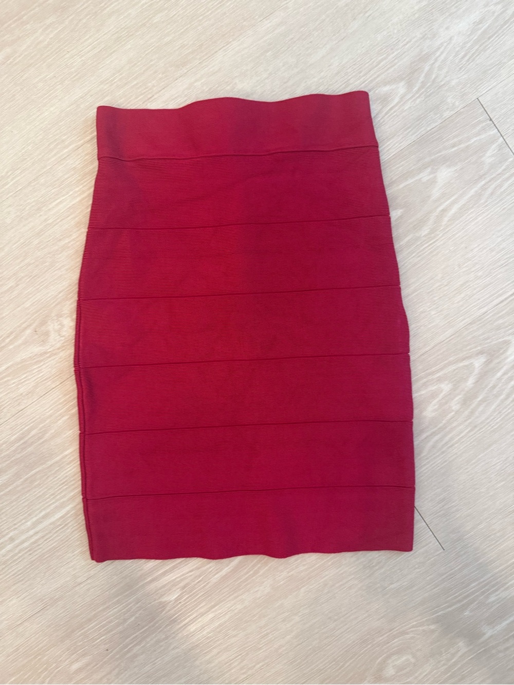 bebe Red Bandage Pencil Skirt